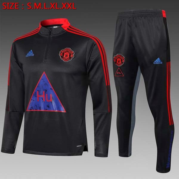 Kinder Trainingsanzug Manchester United 2022 Schwarz Rote